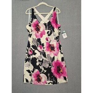 Nwt Lauren Ralph Lauren Women's Sleeveless Knee Length Back Floral Dress 14